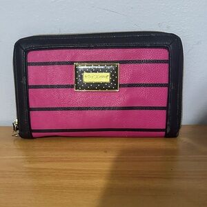 Betsey Johnson Pink and Black Clutch